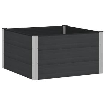 Hochbeet Schwarz 100 x 100 x 54 cm WPC und Aluminium