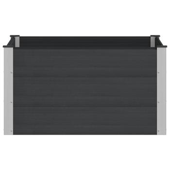 Hochbeet Schwarz 100 x 100 x 54 cm WPC und Aluminium