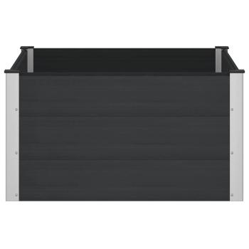 Hochbeet Schwarz 100 x 100 x 54 cm WPC und Aluminium