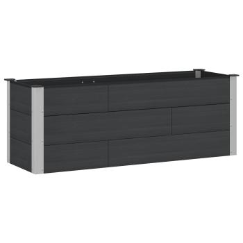 Hochbeet Schwarz 150 x 50 x 54 cm WPC und Aluminium