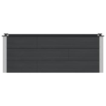 Hochbeet Schwarz 150 x 50 x 54 cm WPC und Aluminium