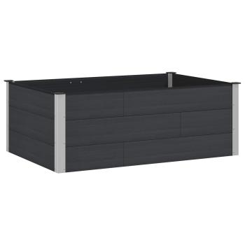 Hochbeet Schwarz 150 x 100 x 54 cm WPC und Aluminium