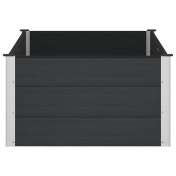 Hochbeet Schwarz 150 x 100 x 54 cm WPC und Aluminium