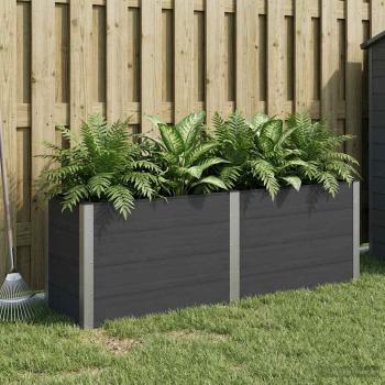 ARDEBO.de - Hochbeet Schwarz 200 x 50 x 91 cm WPC und Aluminium