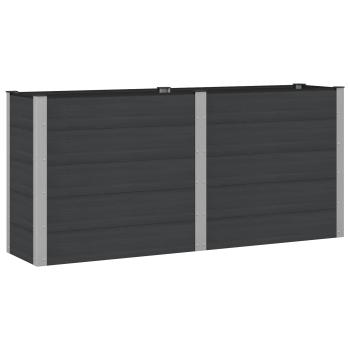 Hochbeet Schwarz 200 x 50 x 91 cm WPC und Aluminium