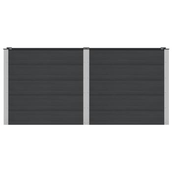 Hochbeet Schwarz 200 x 50 x 91 cm WPC und Aluminium
