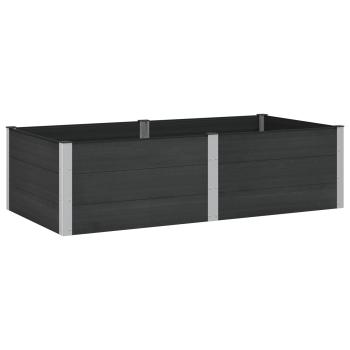Hochbeet Schwarz 200 x 100 x 54 cm WPC und Aluminium
