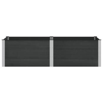 Hochbeet Schwarz 200 x 100 x 54 cm WPC und Aluminium