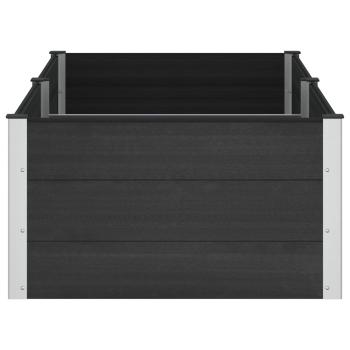 Hochbeet Schwarz 200 x 100 x 54 cm WPC und Aluminium