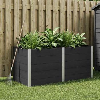ARDEBO.de - Hochbeet Schwarz 200 x 100 x 91 cm WPC und Aluminium