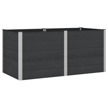Hochbeet Schwarz 200 x 100 x 91 cm WPC und Aluminium