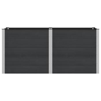 Hochbeet Schwarz 200 x 100 x 91 cm WPC und Aluminium