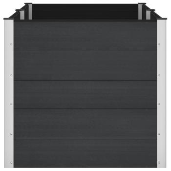 Hochbeet Schwarz 200 x 100 x 91 cm WPC und Aluminium