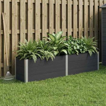 ARDEBO.de - Hochbeet Schwarz 250 x 50 x 54 cm WPC und Aluminium