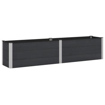 Hochbeet Schwarz 250 x 50 x 54 cm WPC und Aluminium