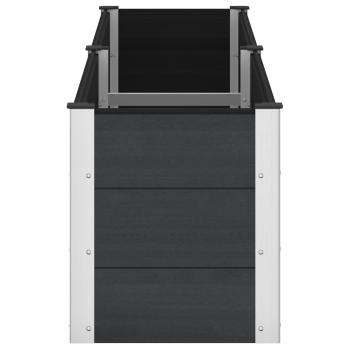 Hochbeet Schwarz 250 x 50 x 54 cm WPC und Aluminium