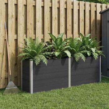 ARDEBO.de - Hochbeet Schwarz 250 x 50 x 91 cm WPC und Aluminium