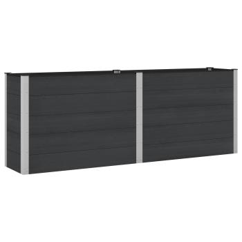 Hochbeet Schwarz 250 x 50 x 91 cm WPC und Aluminium