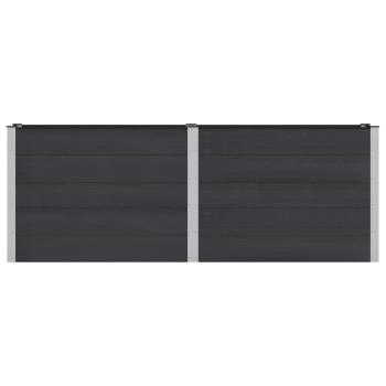Hochbeet Schwarz 250 x 50 x 91 cm WPC und Aluminium