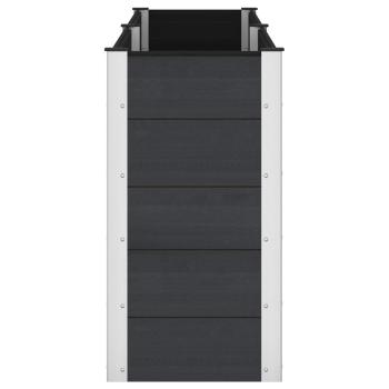 Hochbeet Schwarz 250 x 50 x 91 cm WPC und Aluminium