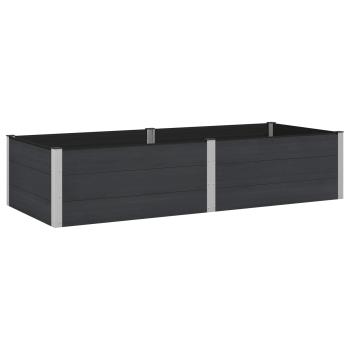 Hochbeet Schwarz 250 x 100 x 54 cm WPC und Aluminium