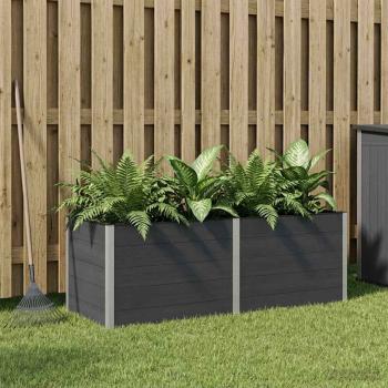 ARDEBO.de - Hochbeet Schwarz 250 x 100 x 91 cm WPC und Aluminium