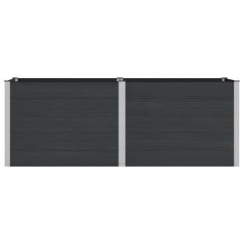 Hochbeet Schwarz 250 x 100 x 91 cm WPC und Aluminium