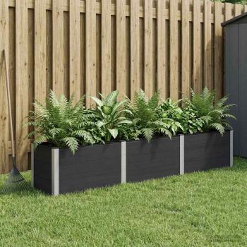 ARDEBO.de - Hochbeet Schwarz 300 x 50 x 54 cm WPC und Aluminium