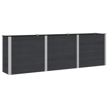 Hochbeet Schwarz 300 x 50 x 91 cm WPC und Aluminium