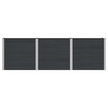 Hochbeet Schwarz 300 x 50 x 91 cm WPC und Aluminium