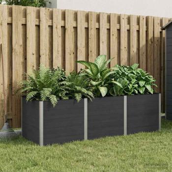 ARDEBO.de - Hochbeet Schwarz 300 x 100 x 91 cm WPC und Aluminium