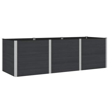 Hochbeet Schwarz 300 x 100 x 91 cm WPC und Aluminium