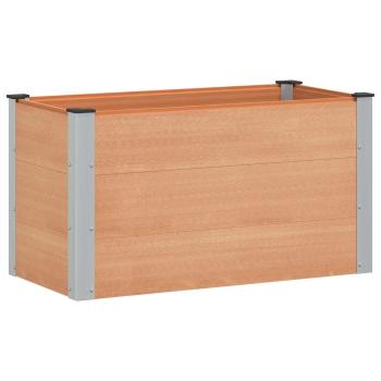 Hochbeet Braun 100 x 50 x 54 cm WPC und Aluminium