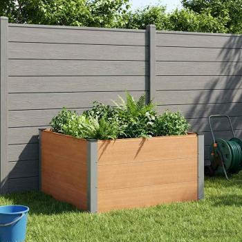 ARDEBO.de - Hochbeet Braun 100 x 100 x 54 cm WPC und Aluminium