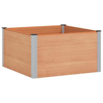 Hochbeet Braun 100 x 100 x 54 cm WPC und Aluminium
