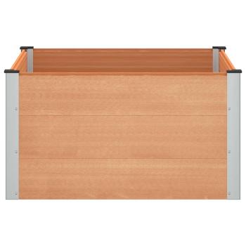 Hochbeet Braun 100 x 100 x 54 cm WPC und Aluminium