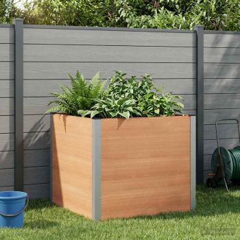 ARDEBO.de - Hochbeet Braun 100 x 100 x 91 cm WPC und Aluminium