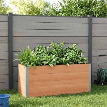 ARDEBO.de - Hochbeet Braun 150 x 50 x 91 cm WPC und Aluminium