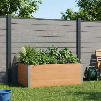 ARDEBO.de - Hochbeet Braun 150 x 100 x 54 cm WPC und Aluminium