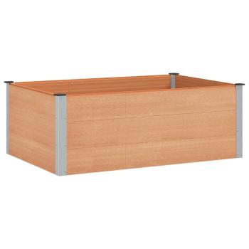 Hochbeet Braun 150 x 100 x 54 cm WPC und Aluminium
