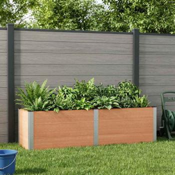 ARDEBO.de - Hochbeet Braun 200 x 50 x 54 cm WPC und Aluminium