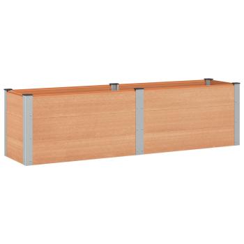 Hochbeet Braun 200 x 50 x 54 cm WPC und Aluminium