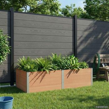 ARDEBO.de - Hochbeet Braun 200 x 100 x 54 cm WPC und Aluminium