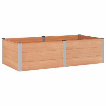 Hochbeet Braun 200 x 100 x 54 cm WPC und Aluminium