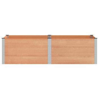 Hochbeet Braun 200 x 100 x 54 cm WPC und Aluminium