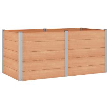 Hochbeet Braun 200 x 100 x 91 cm WPC und Aluminium