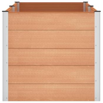 Hochbeet Braun 200 x 100 x 91 cm WPC und Aluminium