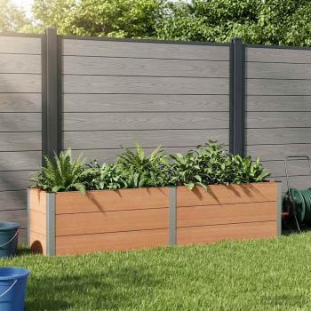ARDEBO.de - Hochbeet Braun 250 x 50 x 54 cm WPC und Aluminium