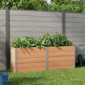 ARDEBO.de - Hochbeet Braun 250 x 50 x 91 cm WPC und Aluminium