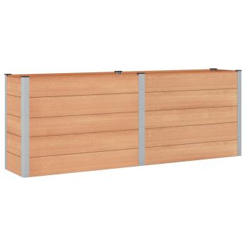 Hochbeet Braun 250 x 50 x 91 cm WPC und Aluminium